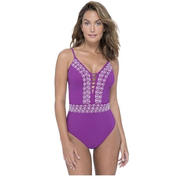 Profile by Gottex Love’n Lace One Piece Swimsuit - Picture 1 of 7